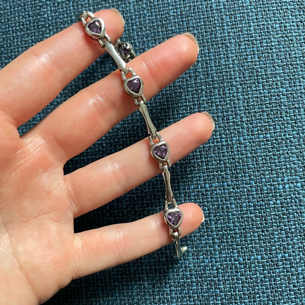 Amethyst Heart Bracelet
